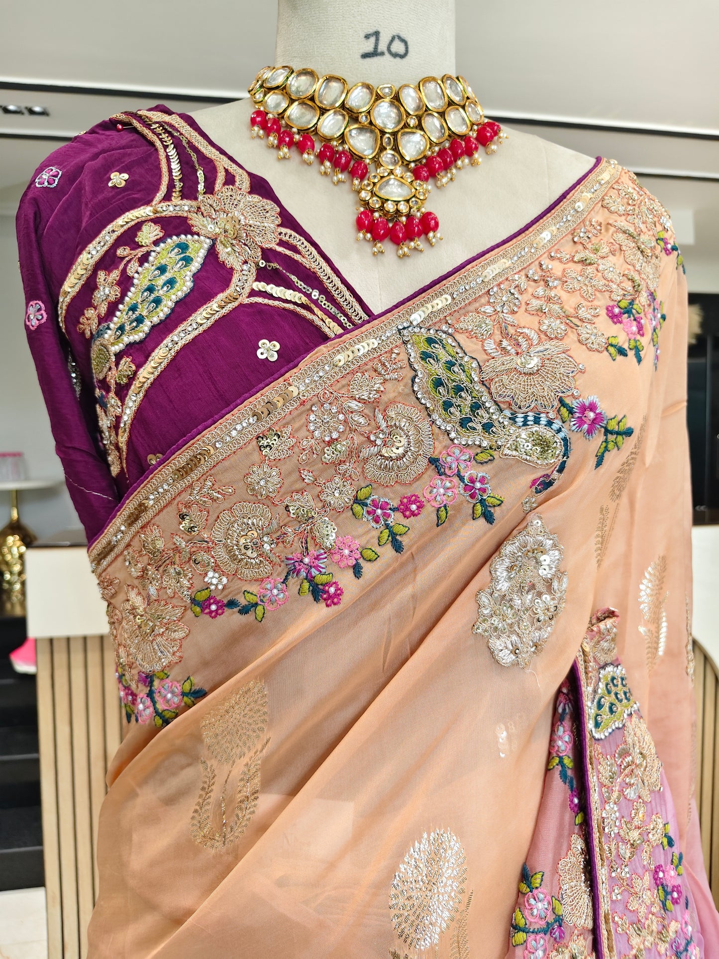 Lavender & Purple Organza Saree