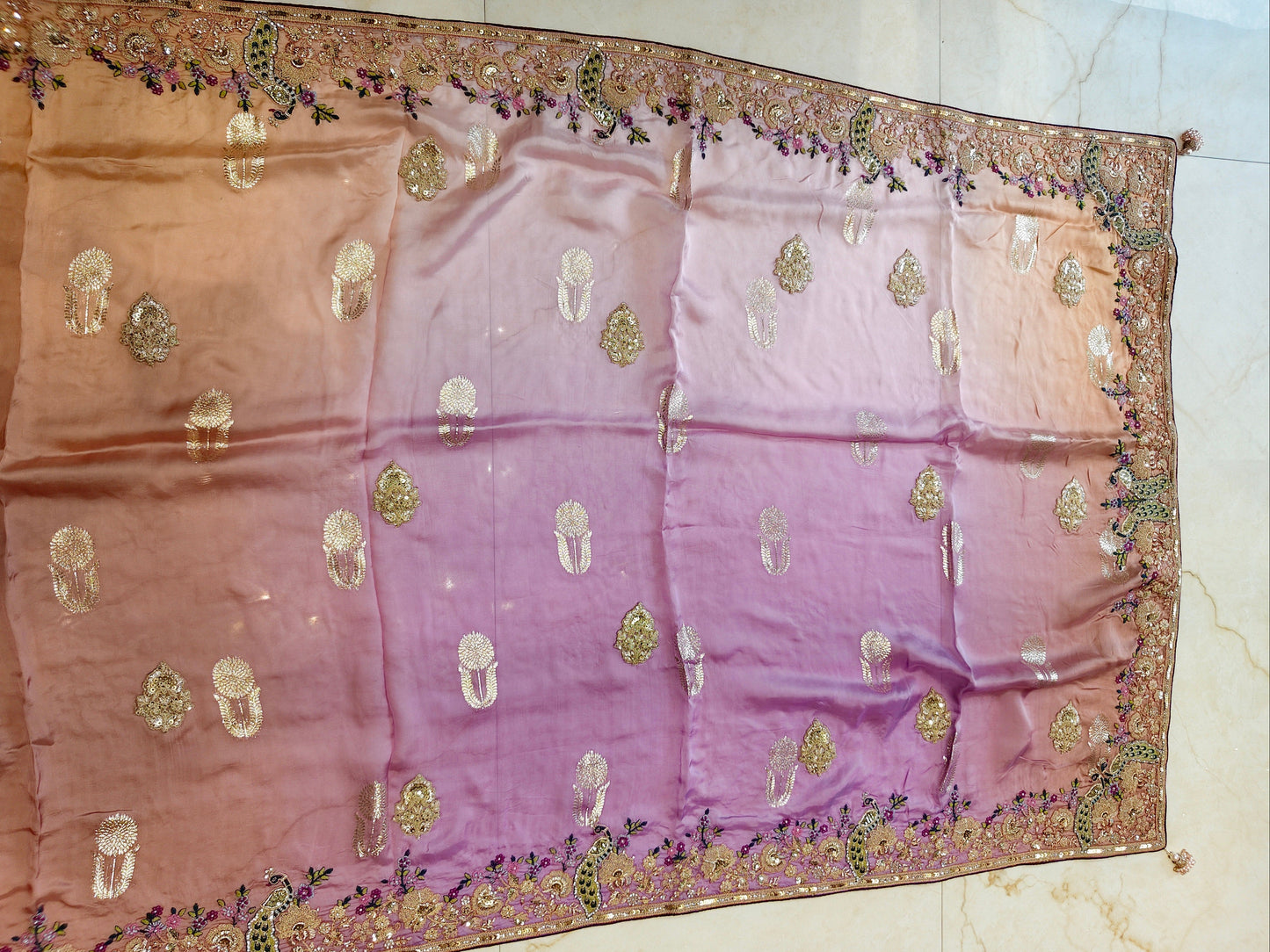 Lavender & Purple Organza Saree