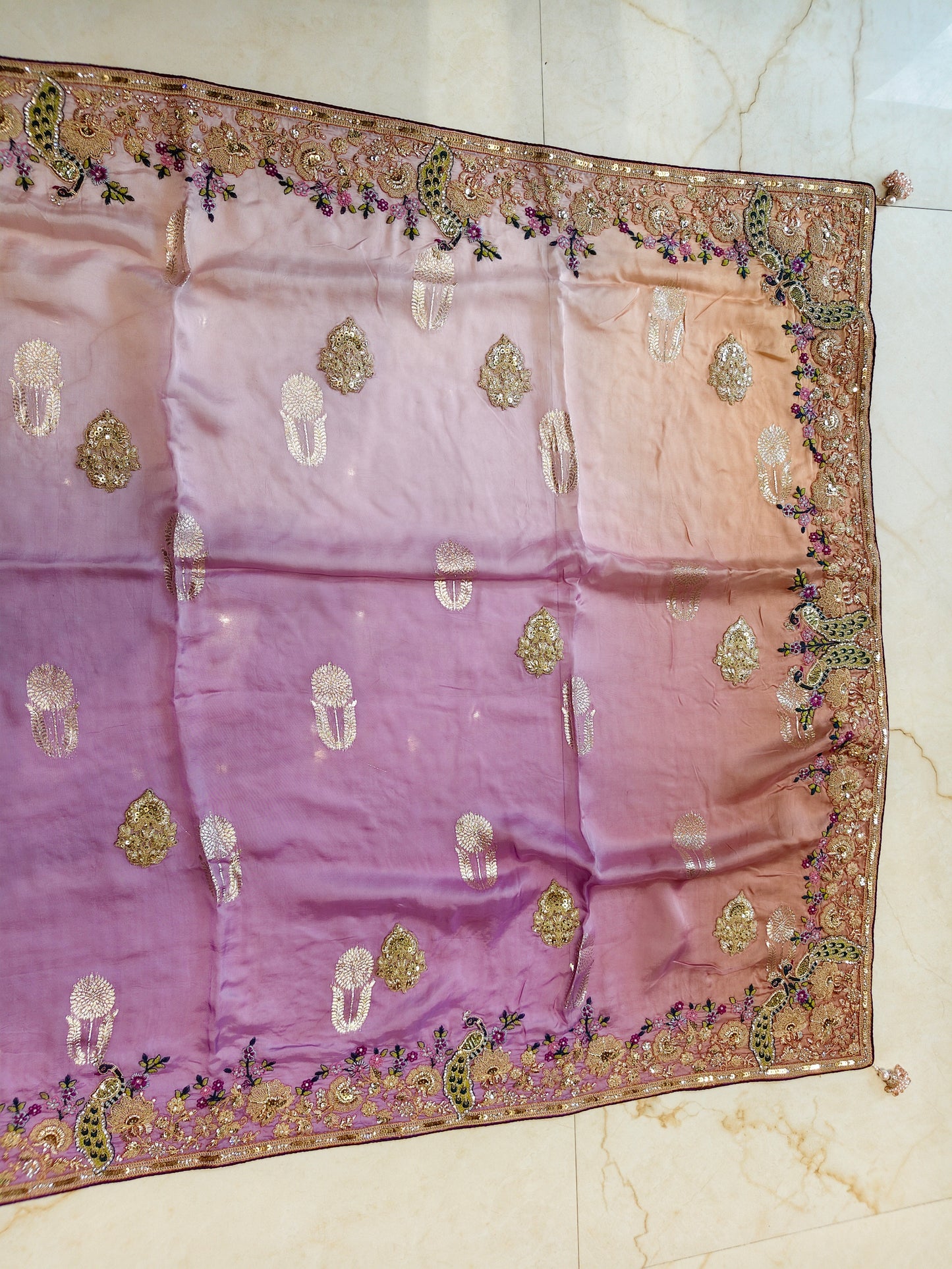 Lavender & Purple Organza Saree