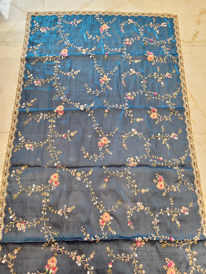 Blue Tissue Saree