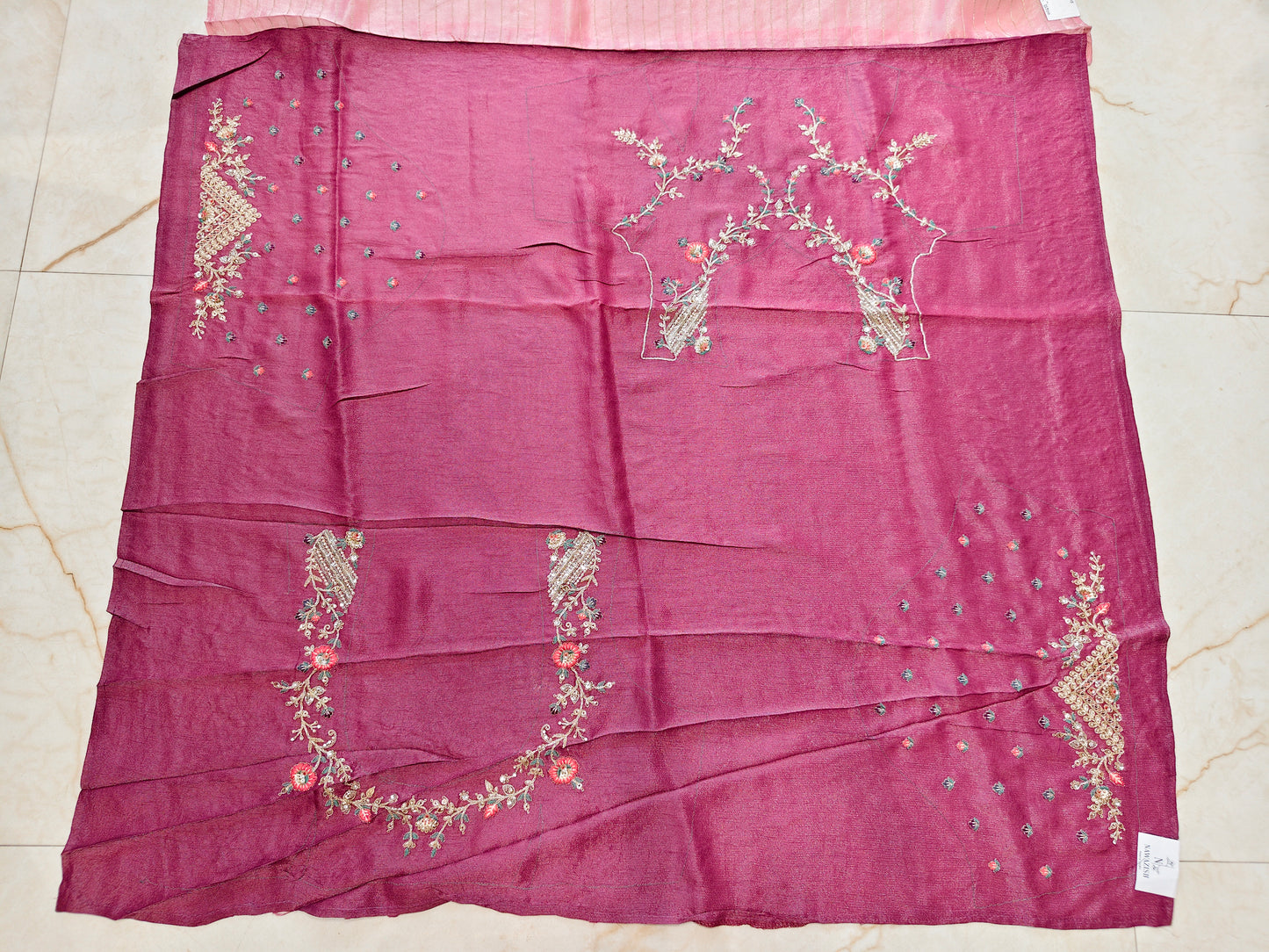 Onion Pink & Lavender Tissue Saree