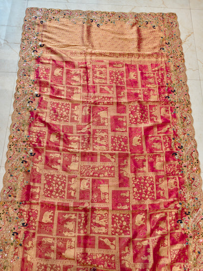 Rani Pink Tissue Saree