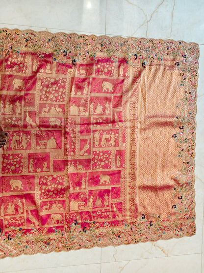 Rani Pink Tissue Saree