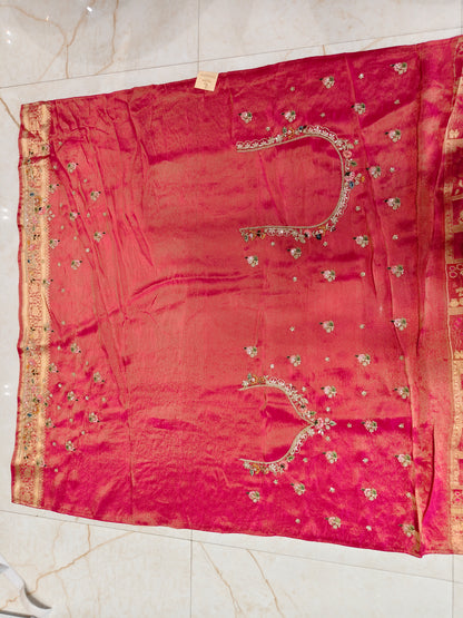 Rani Pink Tissue Saree