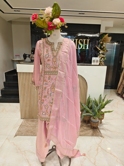 Pink Tissue Farshi Salwar Set