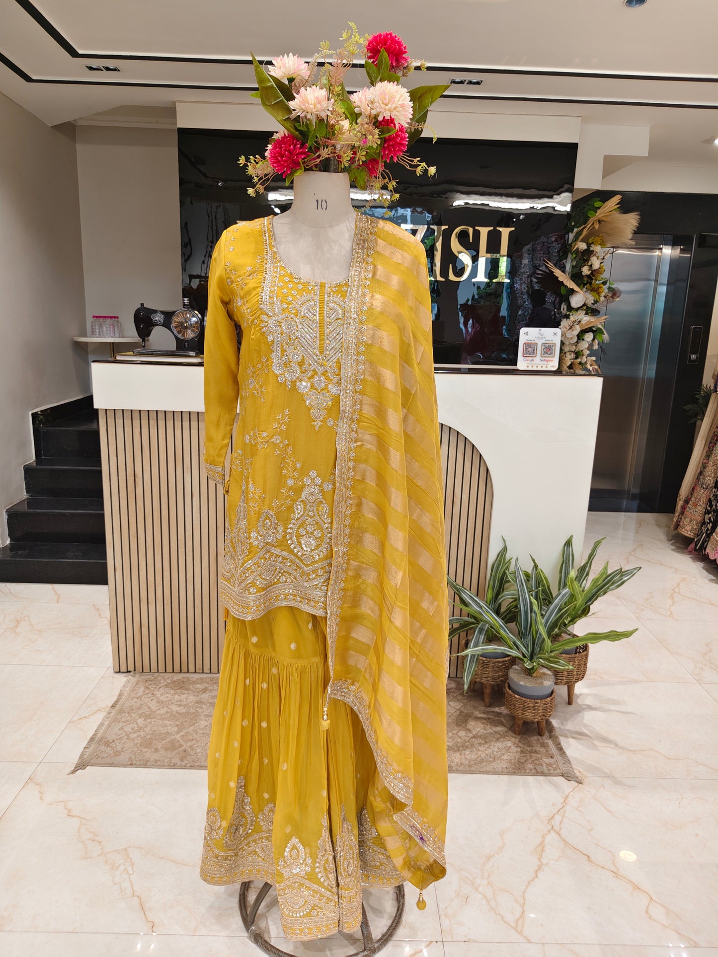 Mustard Organza Garara Set