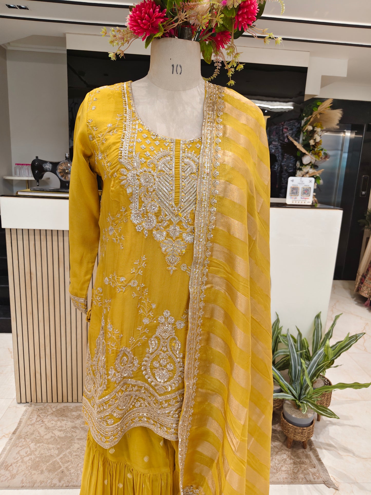 Mustard Organza Garara Set