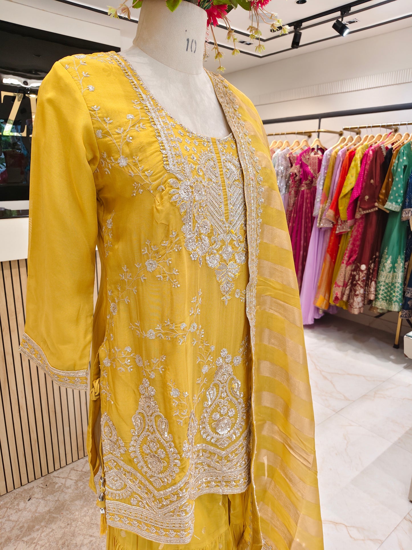 Mustard Organza Garara Set