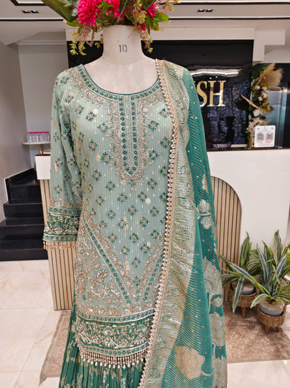 Green Tissue Garara Set