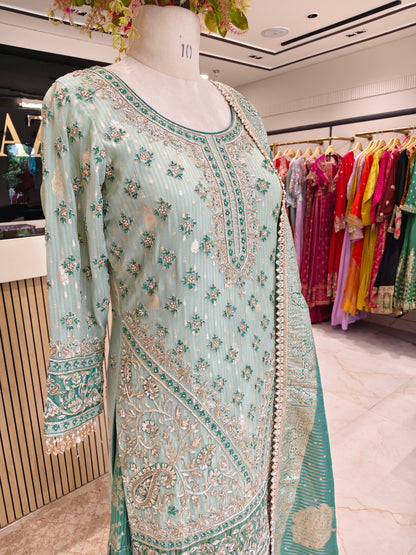 Green Tissue Garara Set