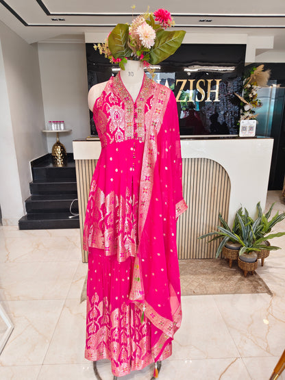 Hot Pink Organza Garara Set