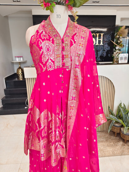 Hot Pink Organza Garara Set