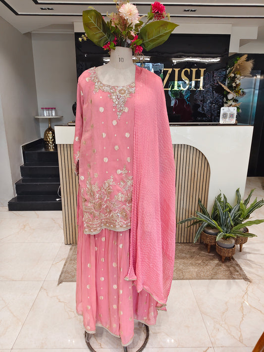 Pink Tissue Garara Set