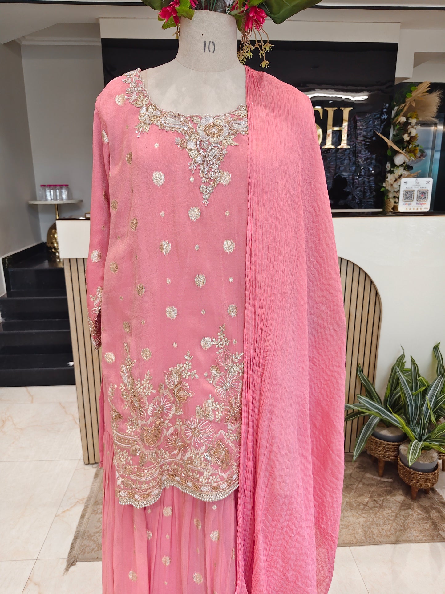 Pink Tissue Garara Set