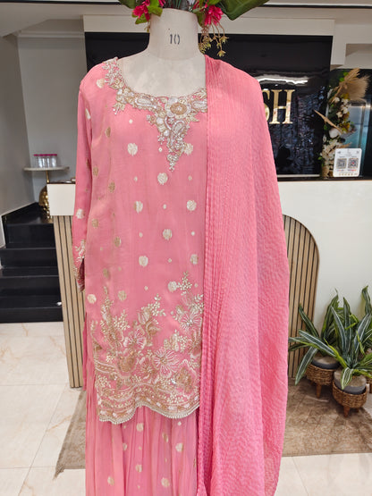 Pink Tissue Garara Set