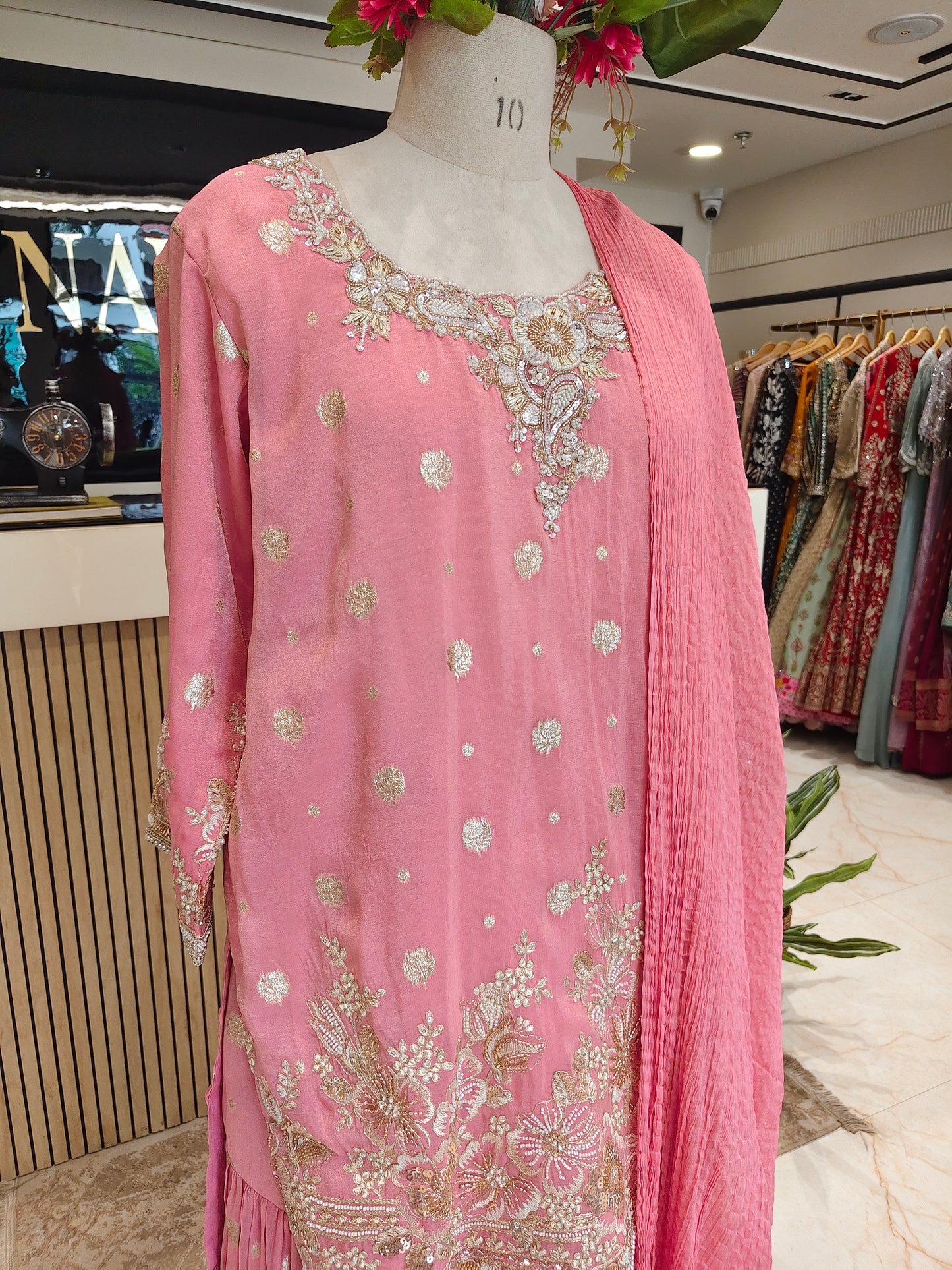 Pink Tissue Garara Set