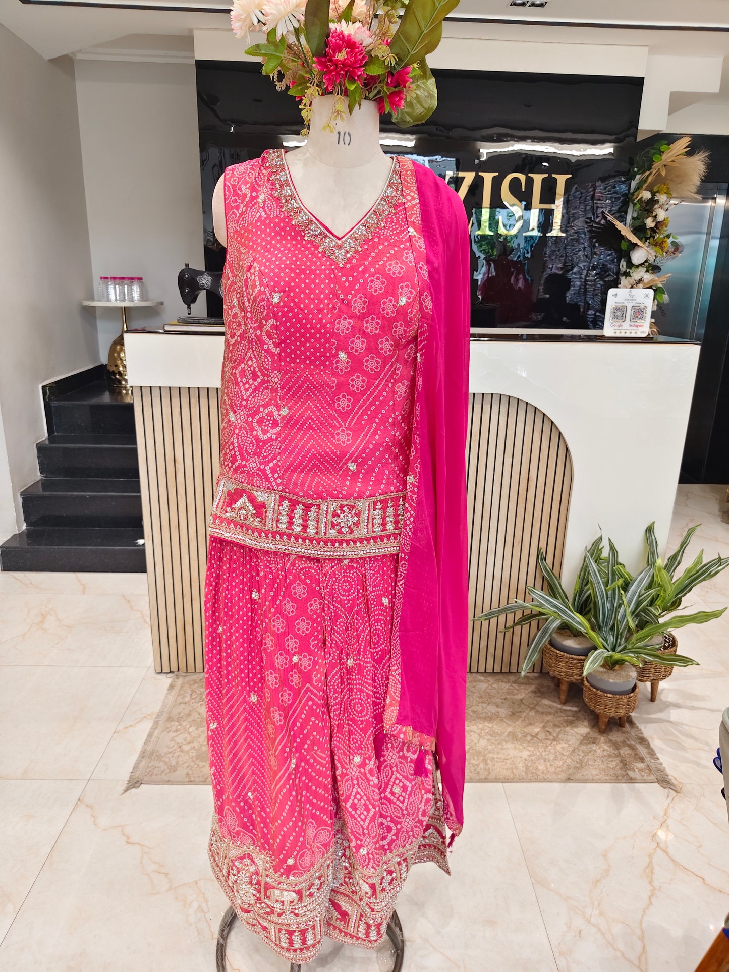 Rani Pink Tissue Garara Set
