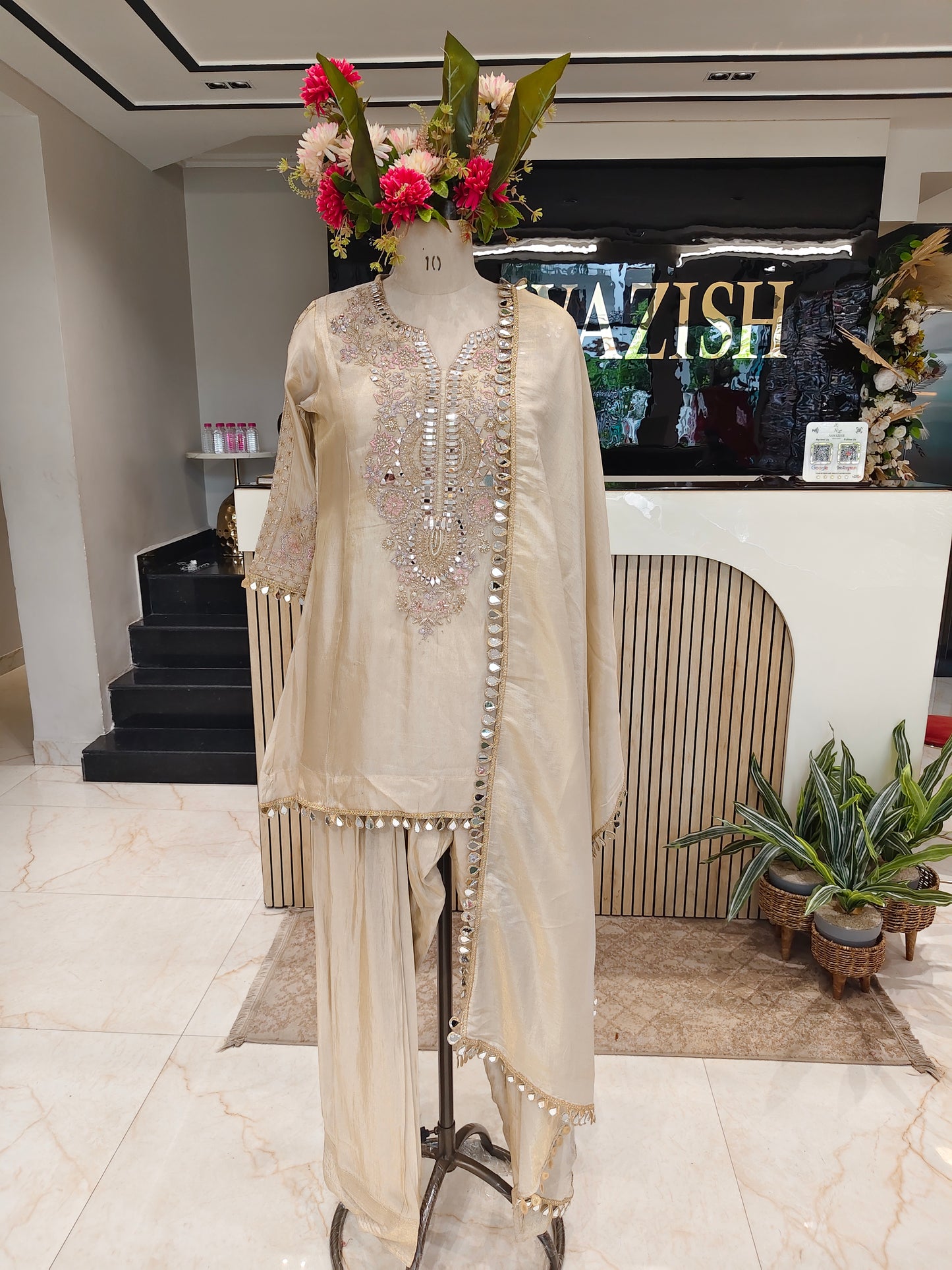 Golden Tissue Farshi Salwar Set