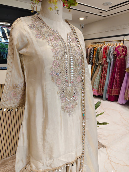 Golden Tissue Farshi Salwar Set