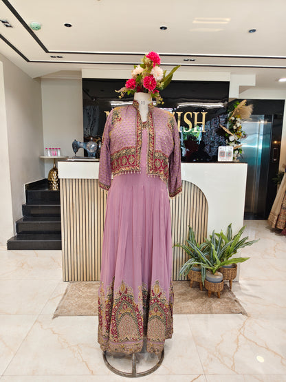 Lavender Georgette Anarkali Set