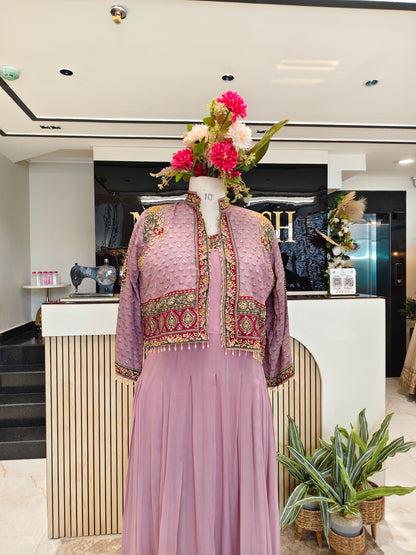Lavender Georgette Anarkali Set