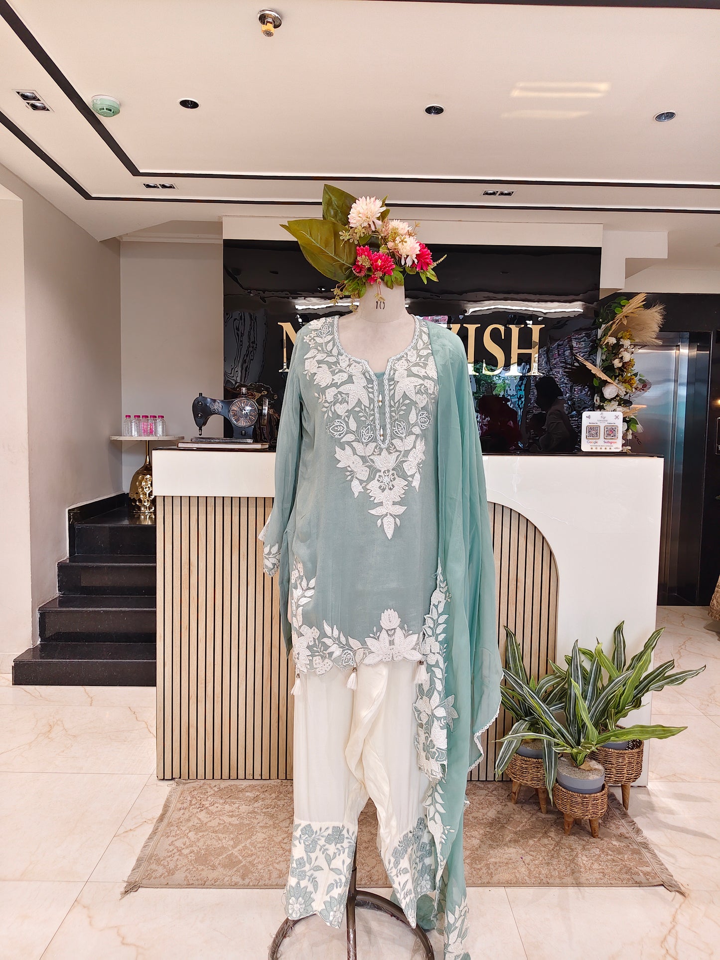 Green Organza Farshi Salwar Set