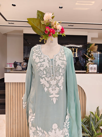 Green Organza Farshi Salwar Set