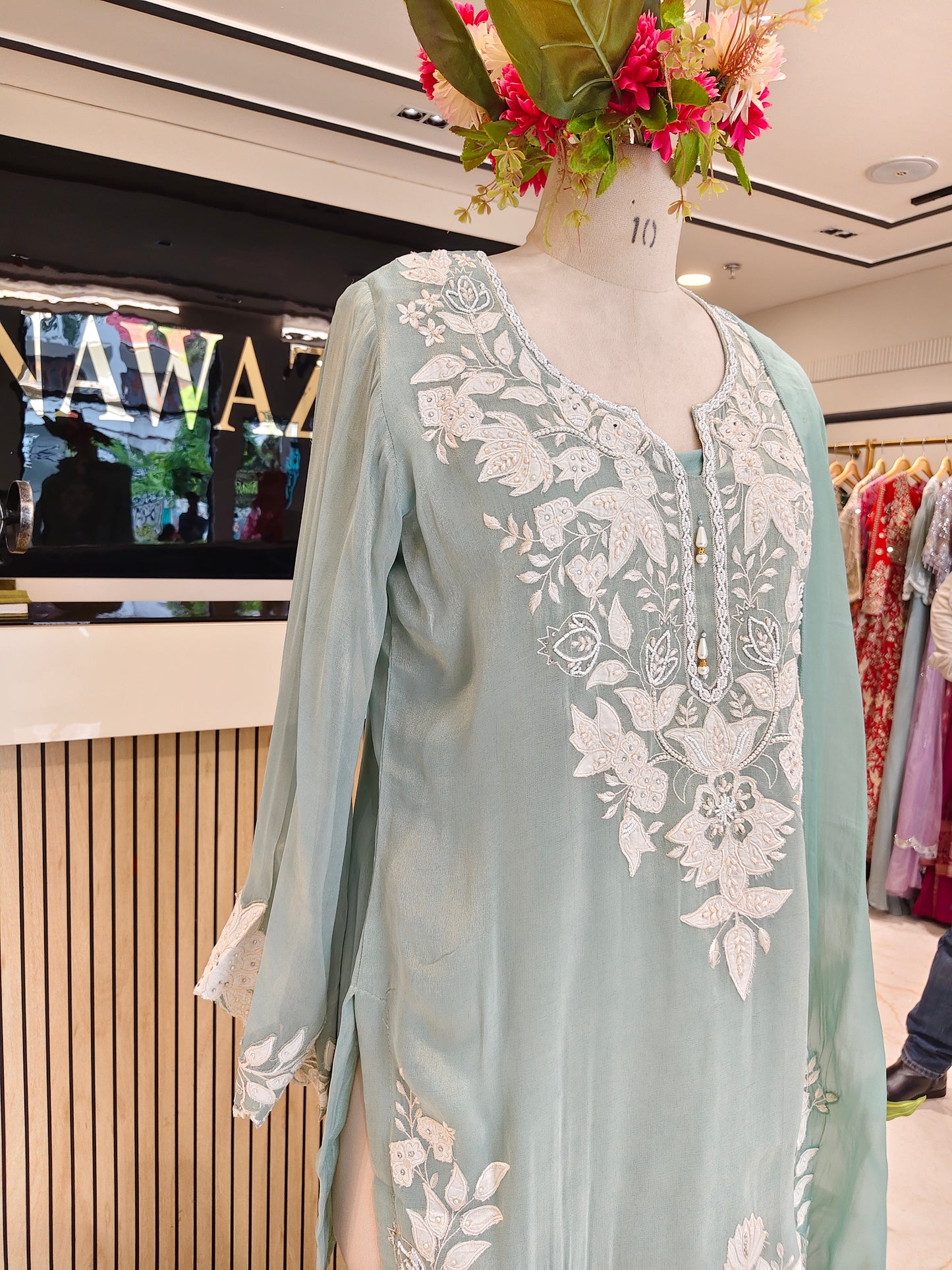 Green Organza Farshi Salwar Set
