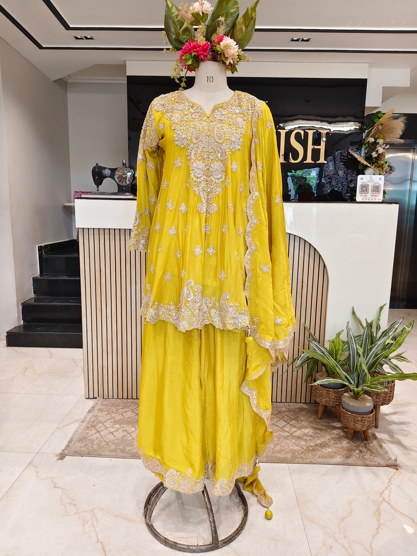 Lemon Chiffon Sharara Set