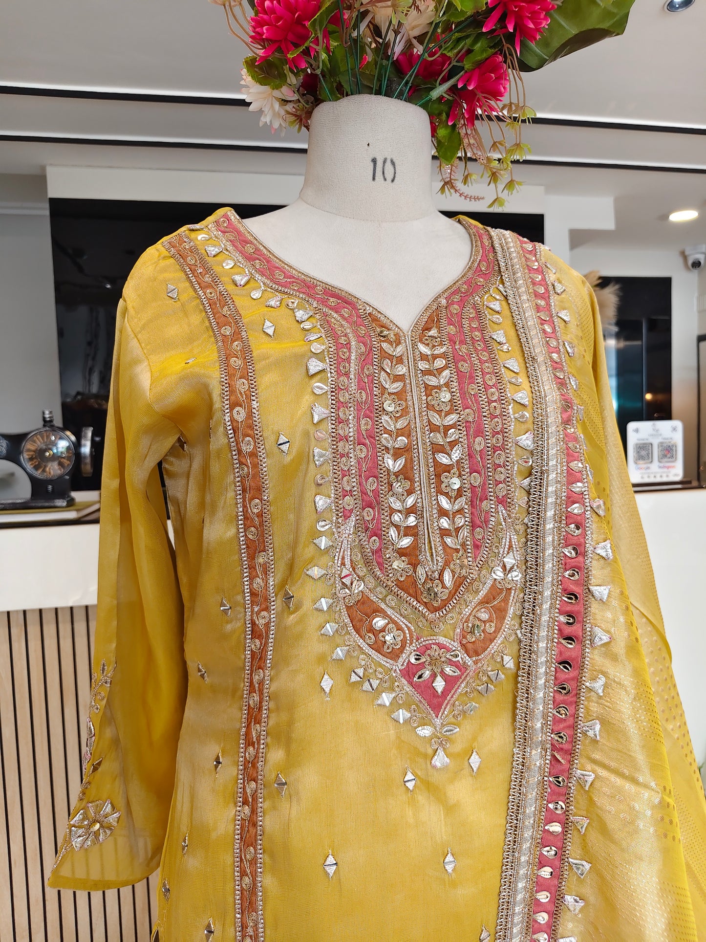 Lemon Tissue Sharara Set