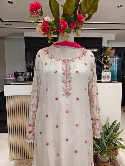 Cream Tissue Garara Set