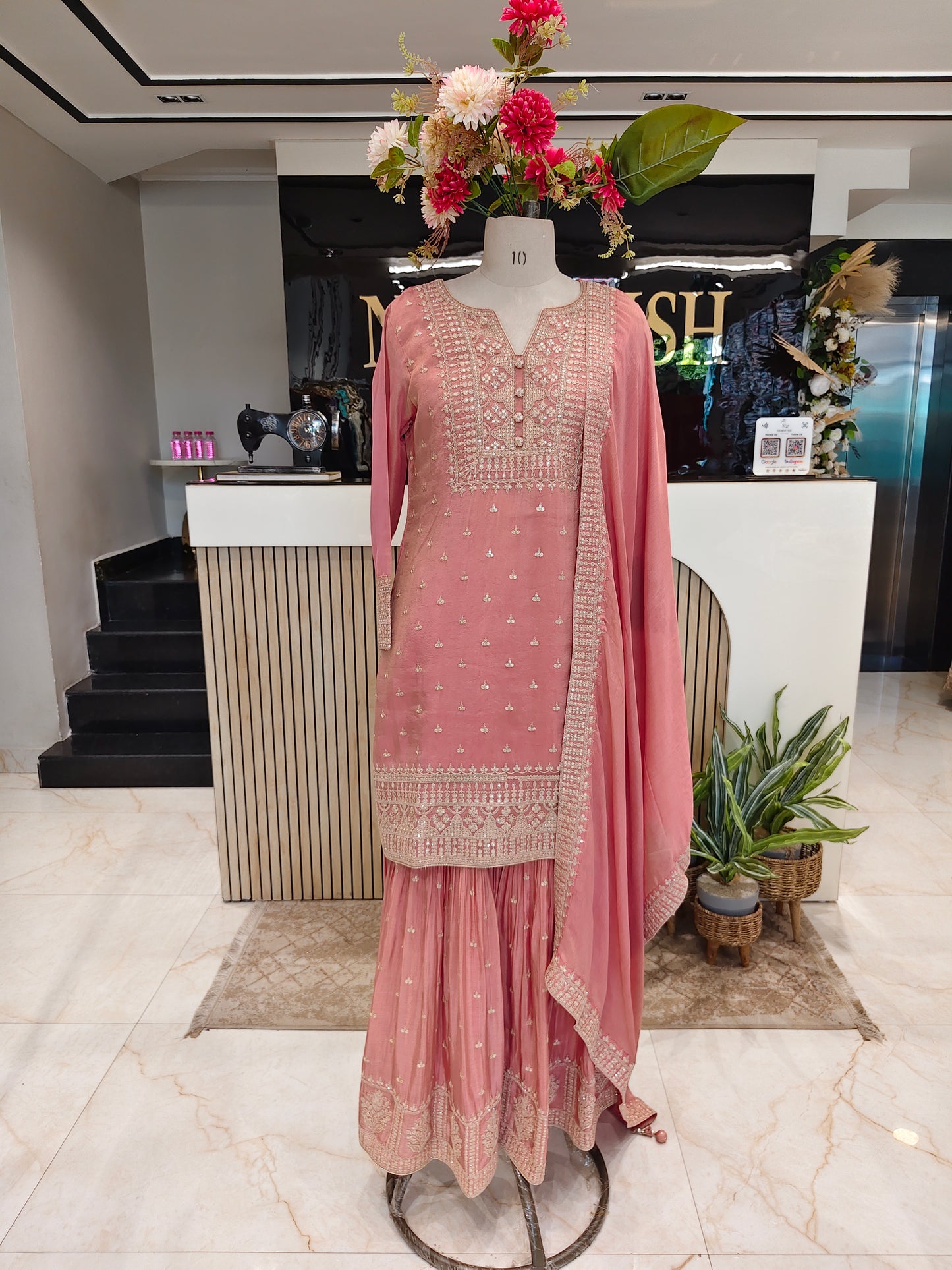 Onion Pink Chinon Garara Set