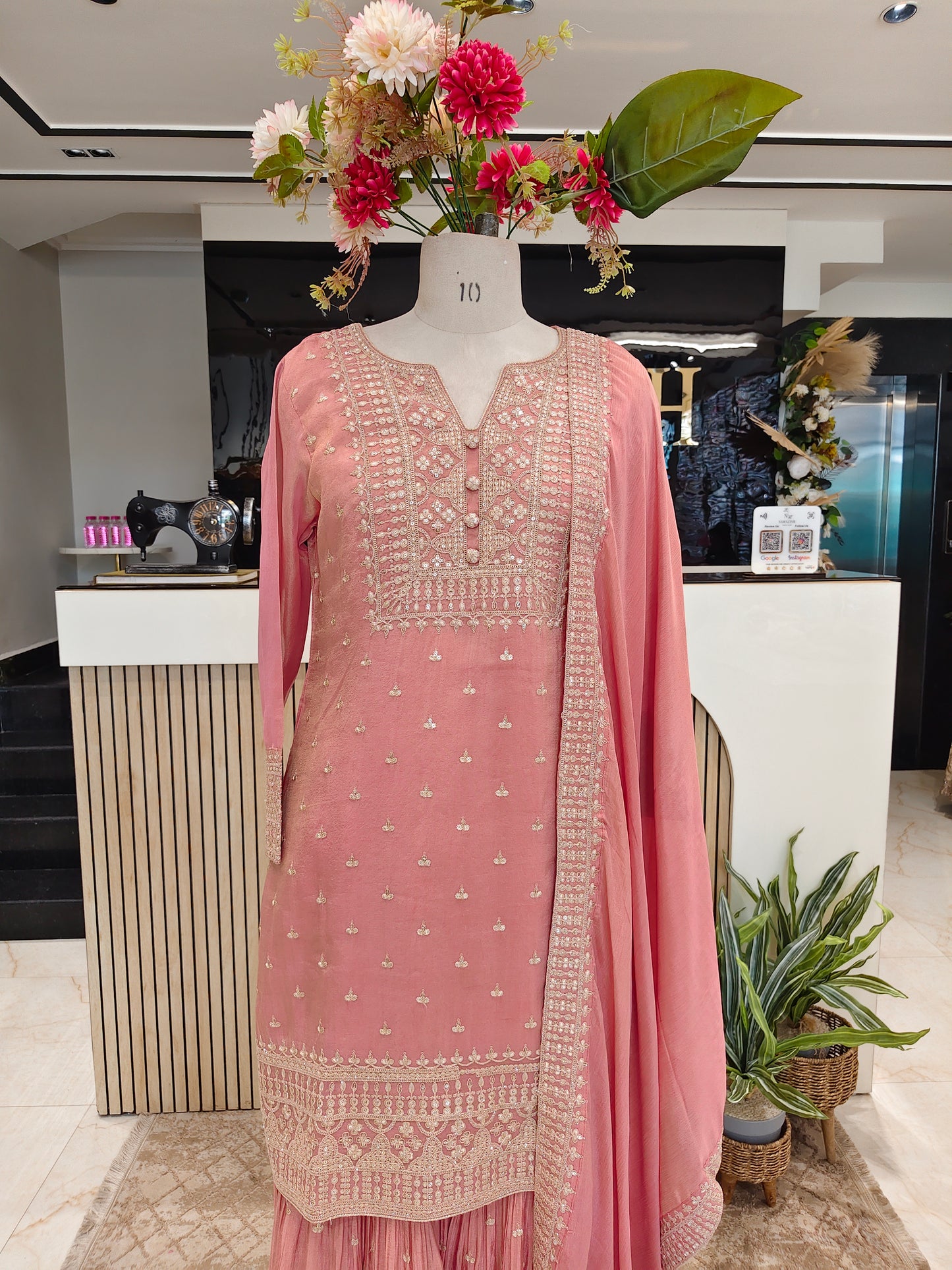Onion Pink Chinon Garara Set