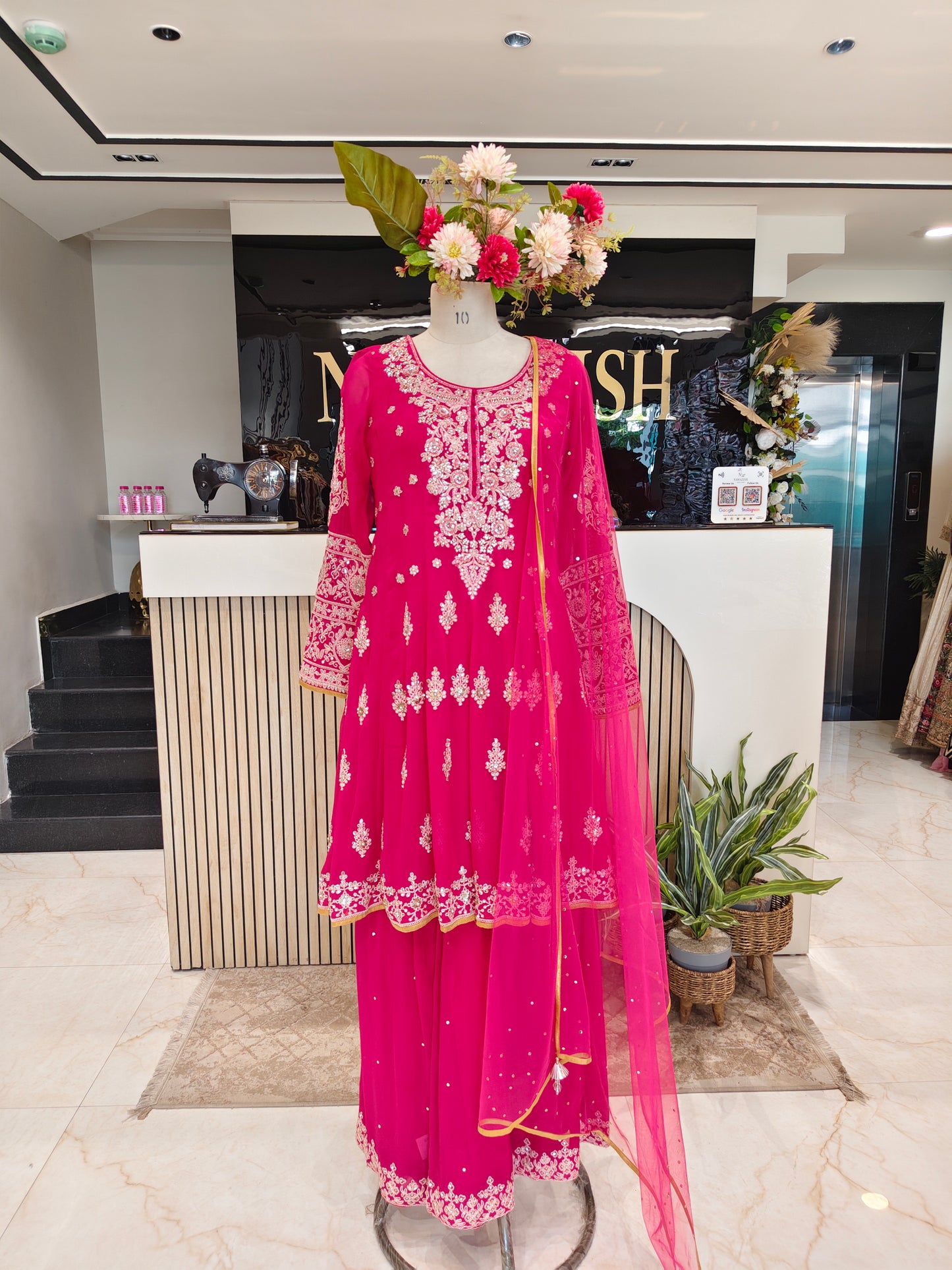 Hot Pink Georgette Garara Set