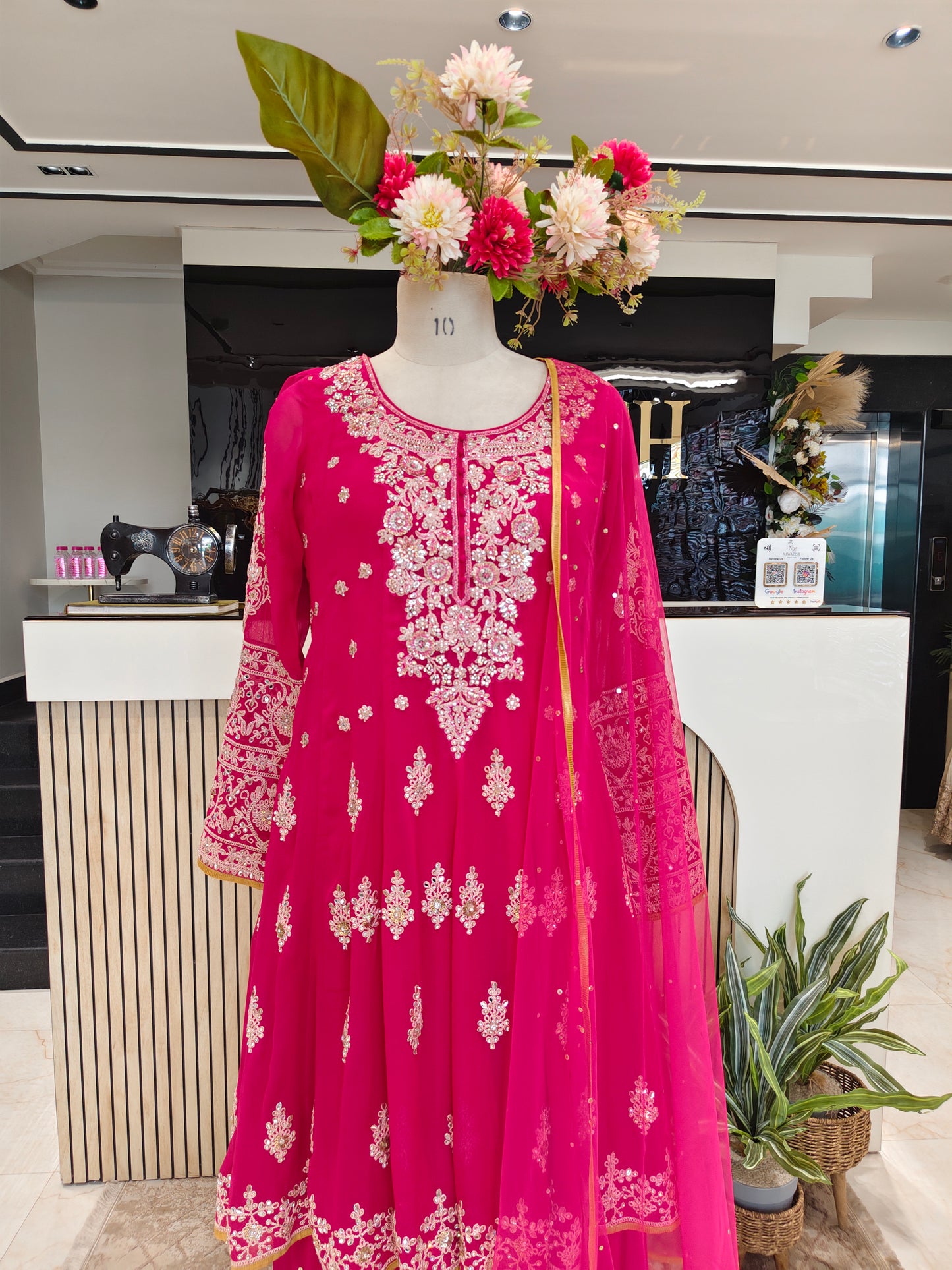 Hot Pink Georgette Garara Set