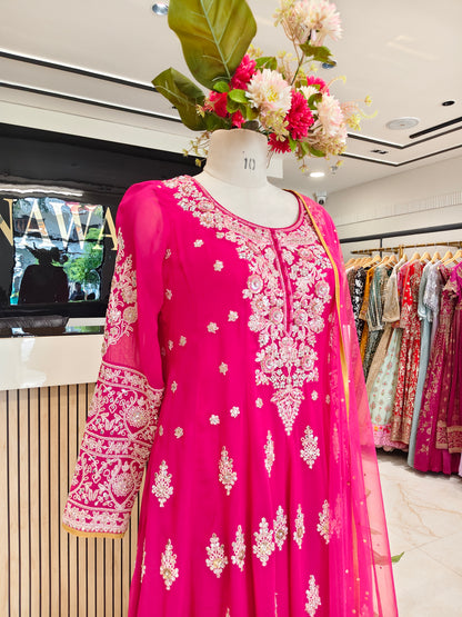 Hot Pink Georgette Garara Set