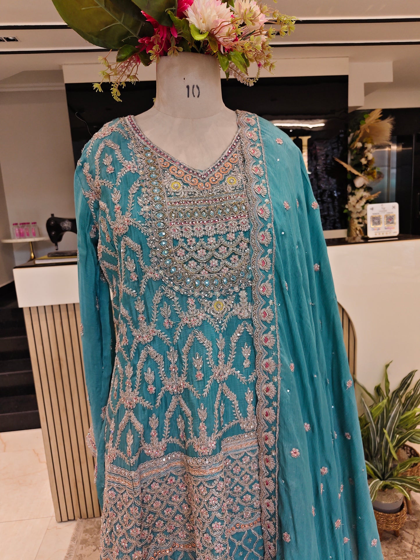 Sea Green Chinon Garara Set