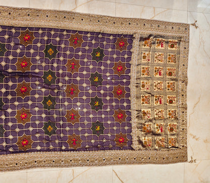 Purple Handwork Georgette Saree