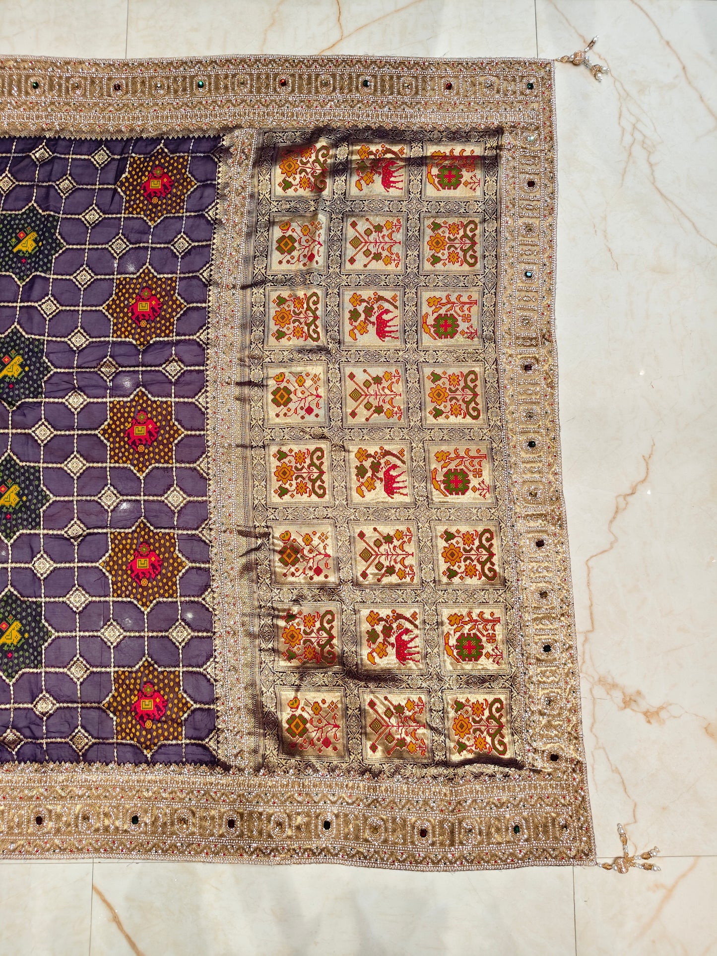 Purple Handwork Georgette Saree