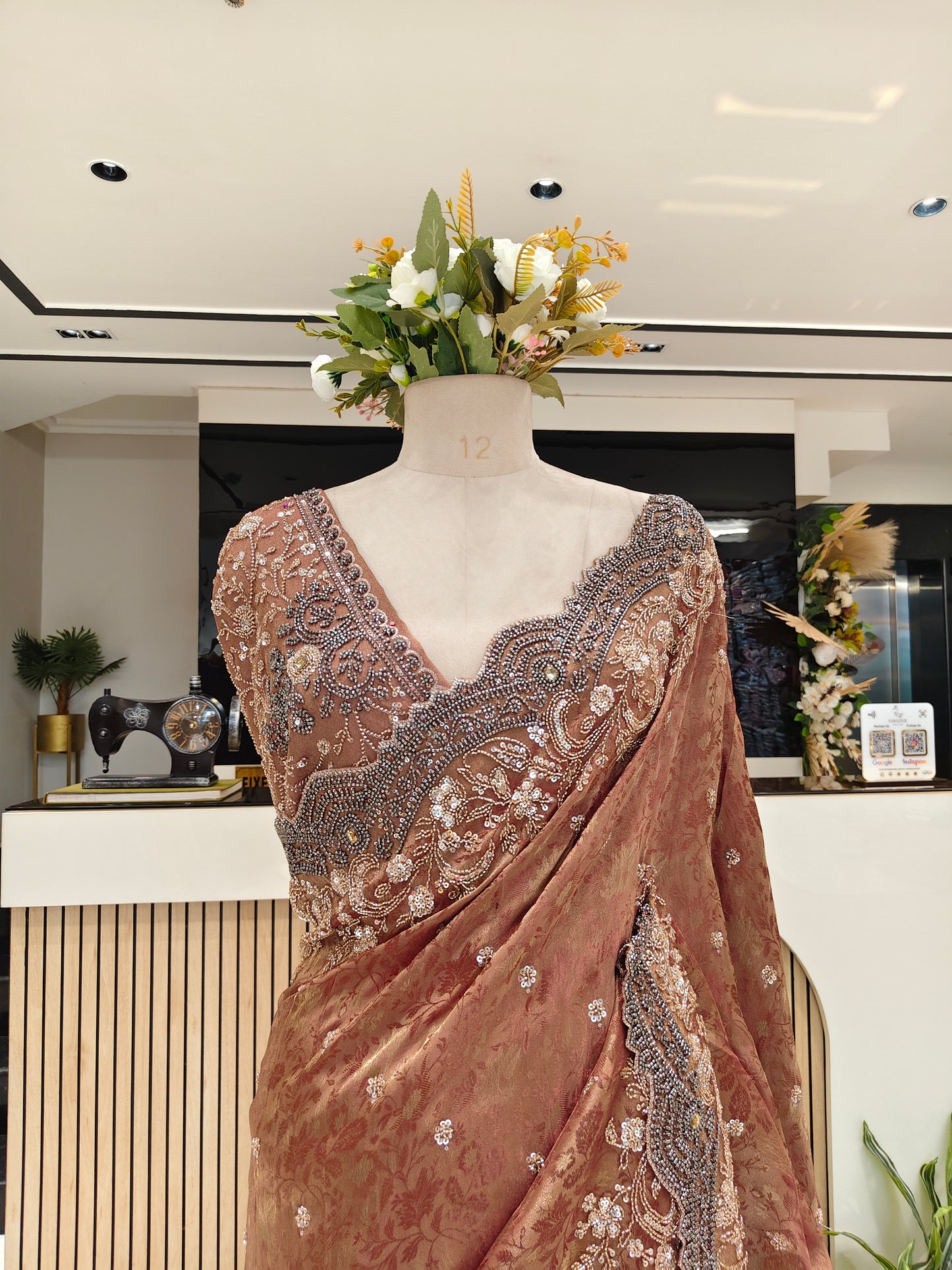 Maroon Tissue Saree