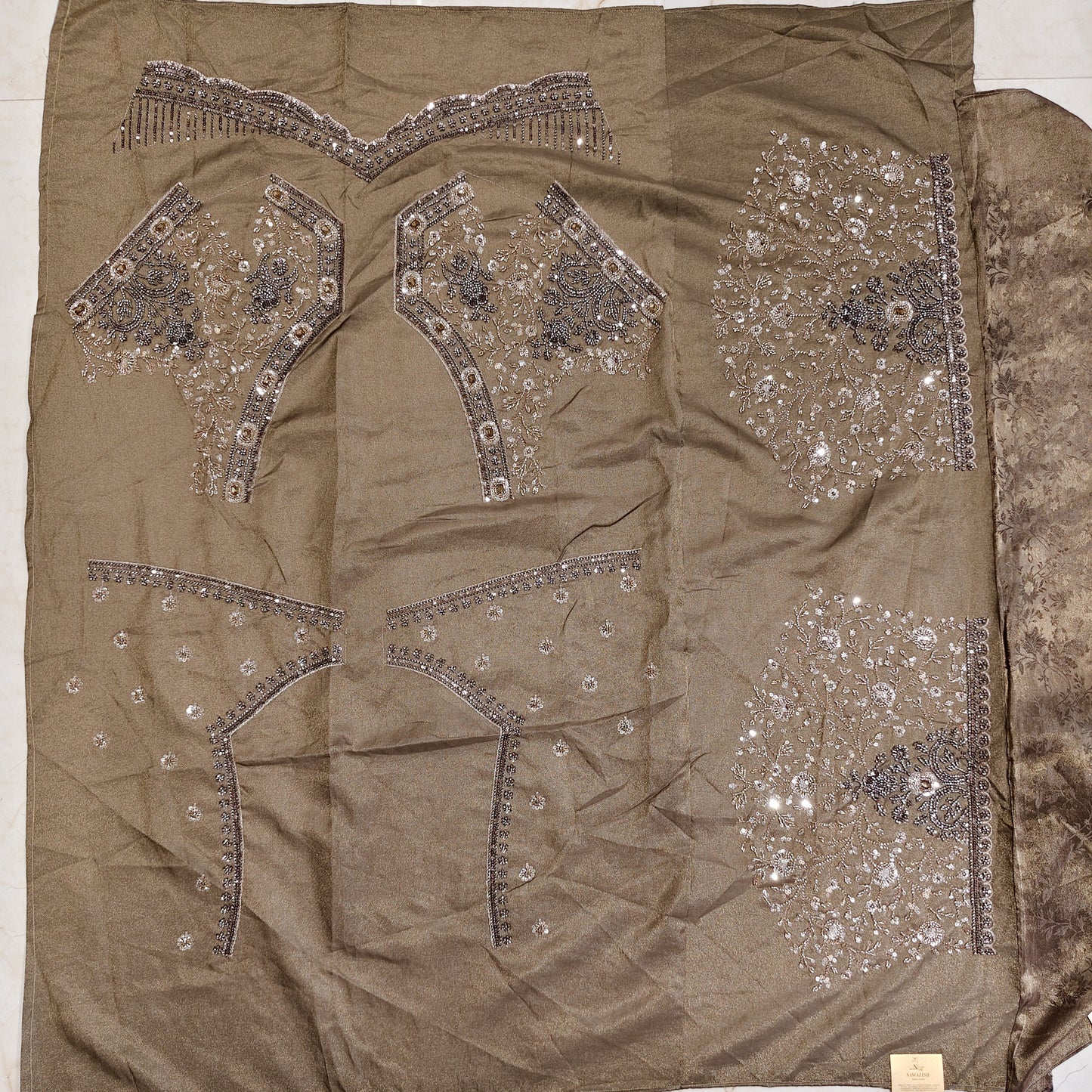 Rose Gold Tissue Saree