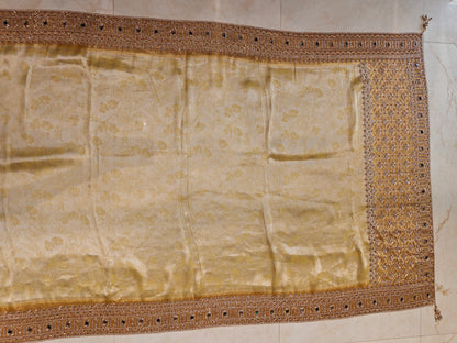 Gold Lemon Tissue Saree