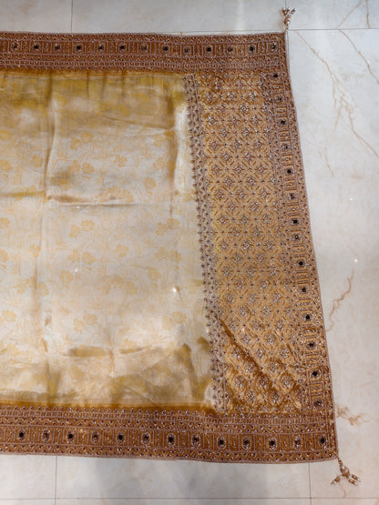 Gold Lemon Tissue Saree