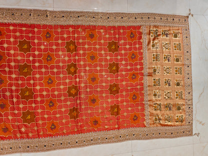 Orange Handwork Georgette Saree