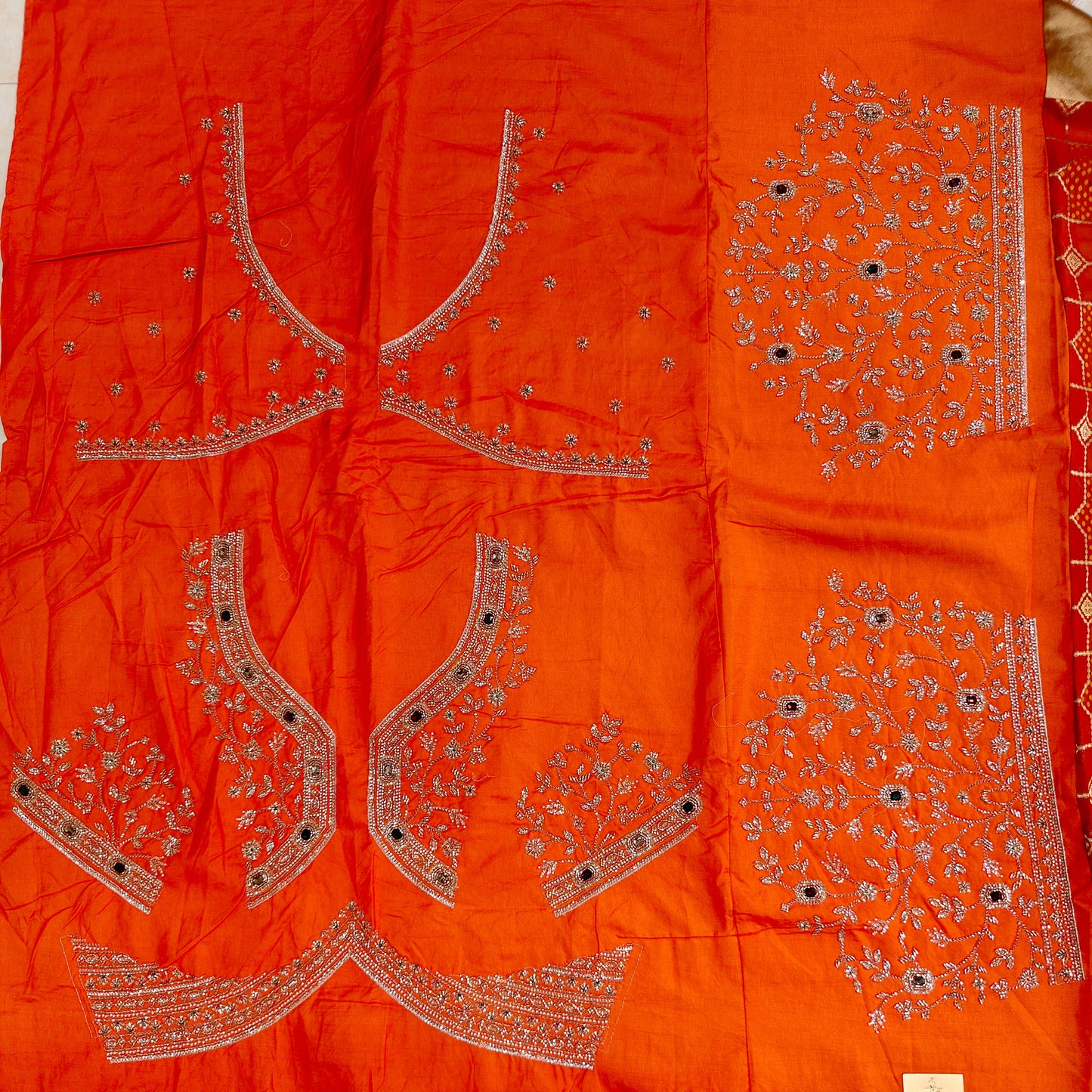 Orange Handwork Georgette Saree