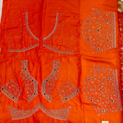 Orange Handwork Georgette Saree