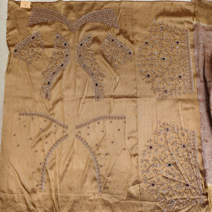 Gold Rose Gold Tissue Saree
