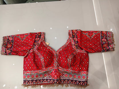 Red Satin Saree