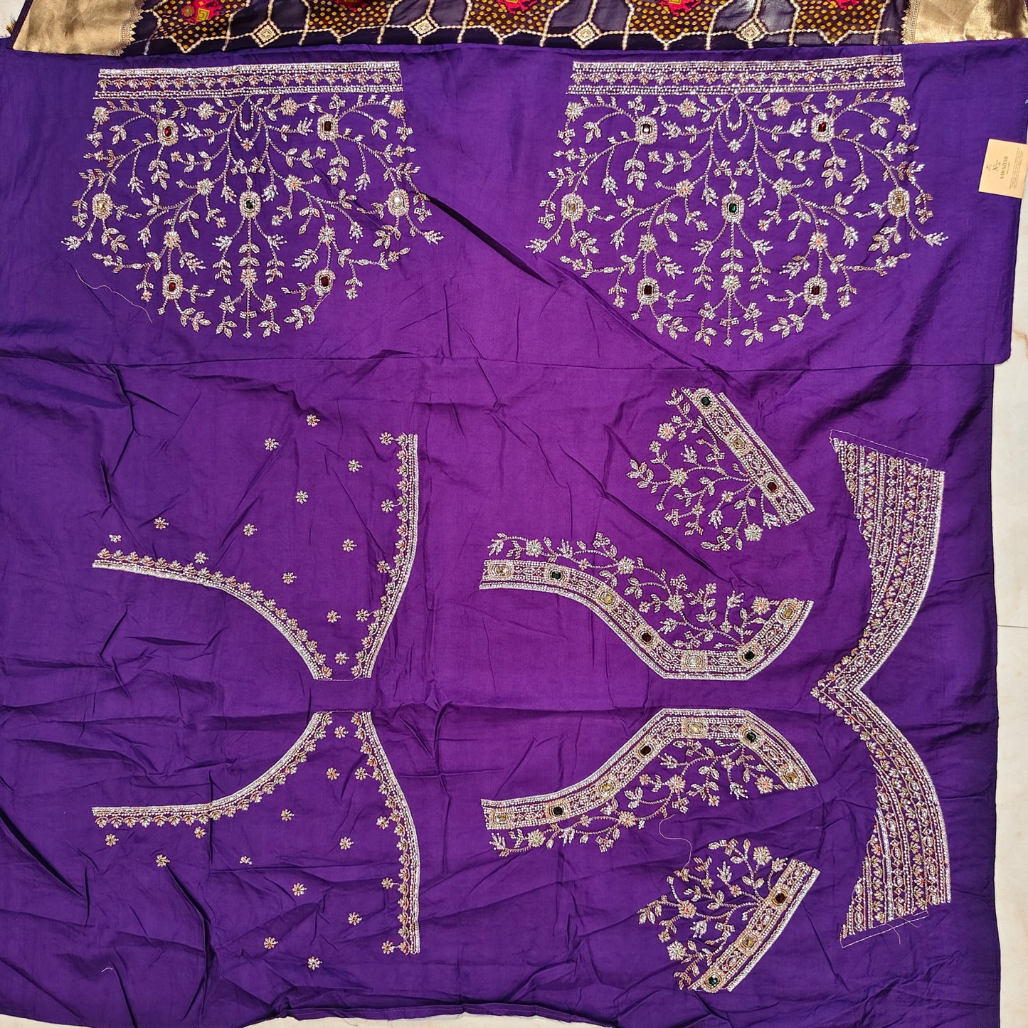 Purple Handwork Georgette Saree