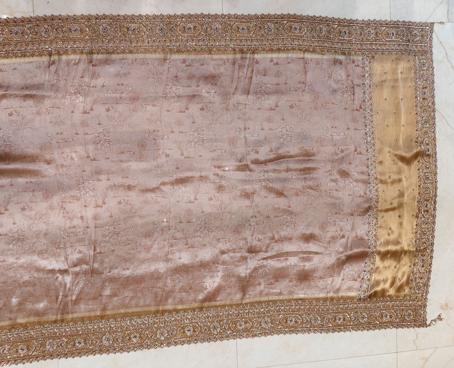 Rose Gold Tissue Saree